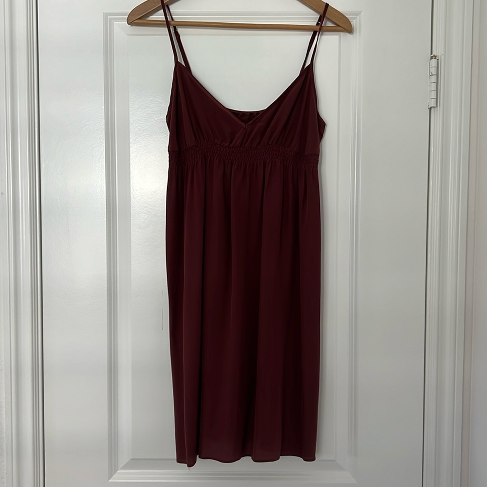 Banana Republic Silk burgundy cami dress